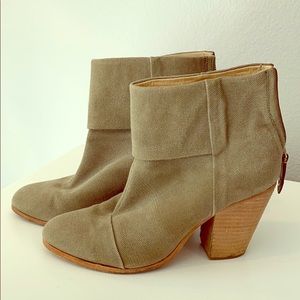 Rag & Bone olive canvas Newbury Bootie sz 41